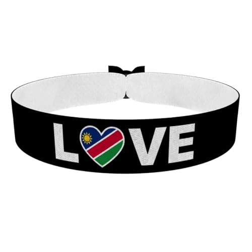 Druck-Palast Bracelet Love Namibie - Bijou en Satin Imperméable - Accessoire Mixte Tendance - Article de Sport - Idée Cadeau pour Lui et Elle - Souvenir de la Namibie