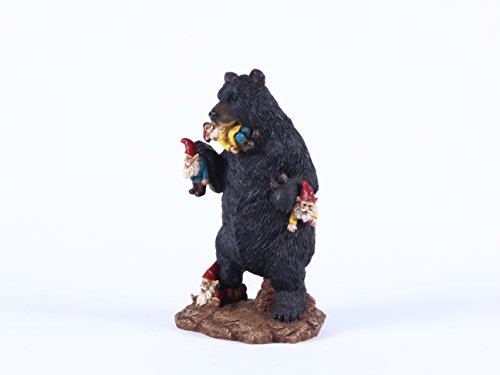 Estatua de oso con gnomos de Hi-Line Gift miniatura 2