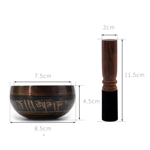 3.15 inch Tibetan Singing Bowl Set, Authentic Handmade Meditation Bowl Stress Relief Yoga Set with Striker & Cushion for Sound Therapy, Chakra Healing, Spiritual Gatherings - Image 4