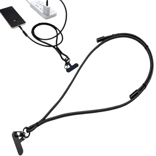 Lanyard para el teléfono, teléfono móvil del teléfono móvil, correa portátil del cordón del cordón, correa portátil, cargador de teléfono móvil para al aire libre, Negro , Se référer au descriptif