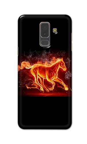 Image of PRINTFIDAA Printed Hard Back Cover Case for Samsung Galaxy A6 Plus | A6+ | Samsung Galaxy J8 Back Cover (Fiery Horse) -112