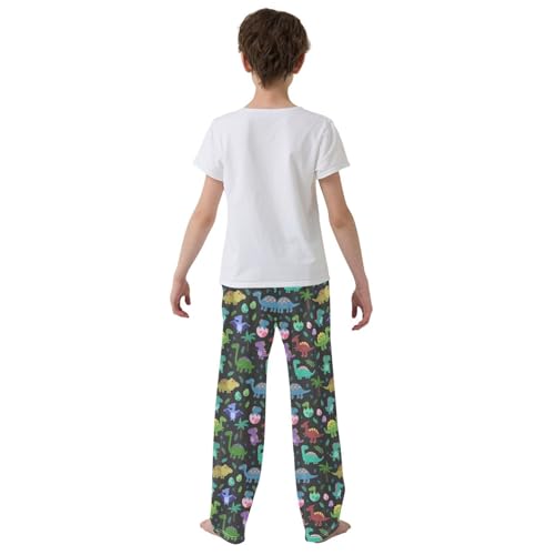 ZZXXB Dinosaur and Eggs Boys Long Pants Soft Trousers Elastic Waist Kids Lounge Bottoms with Pockets S-XL3