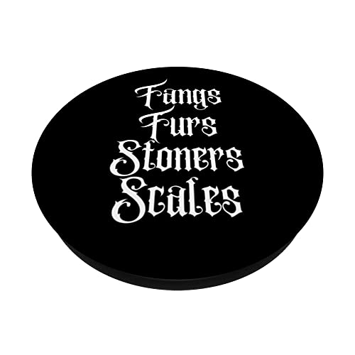 WEDNESDAY'S FANGS FURS STONERS SCALES, DARK FAMILY GOTHIC PopSockets Swappable PopGrip, Black - Image 2