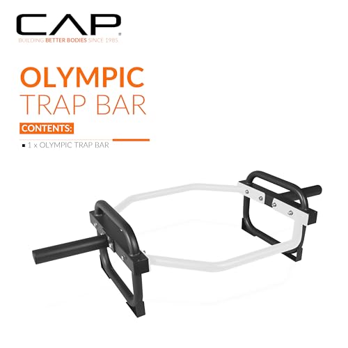 Image of CAP Olympic Trap & Shrug Bar with Elevated Grip, 500-Lb Capacity