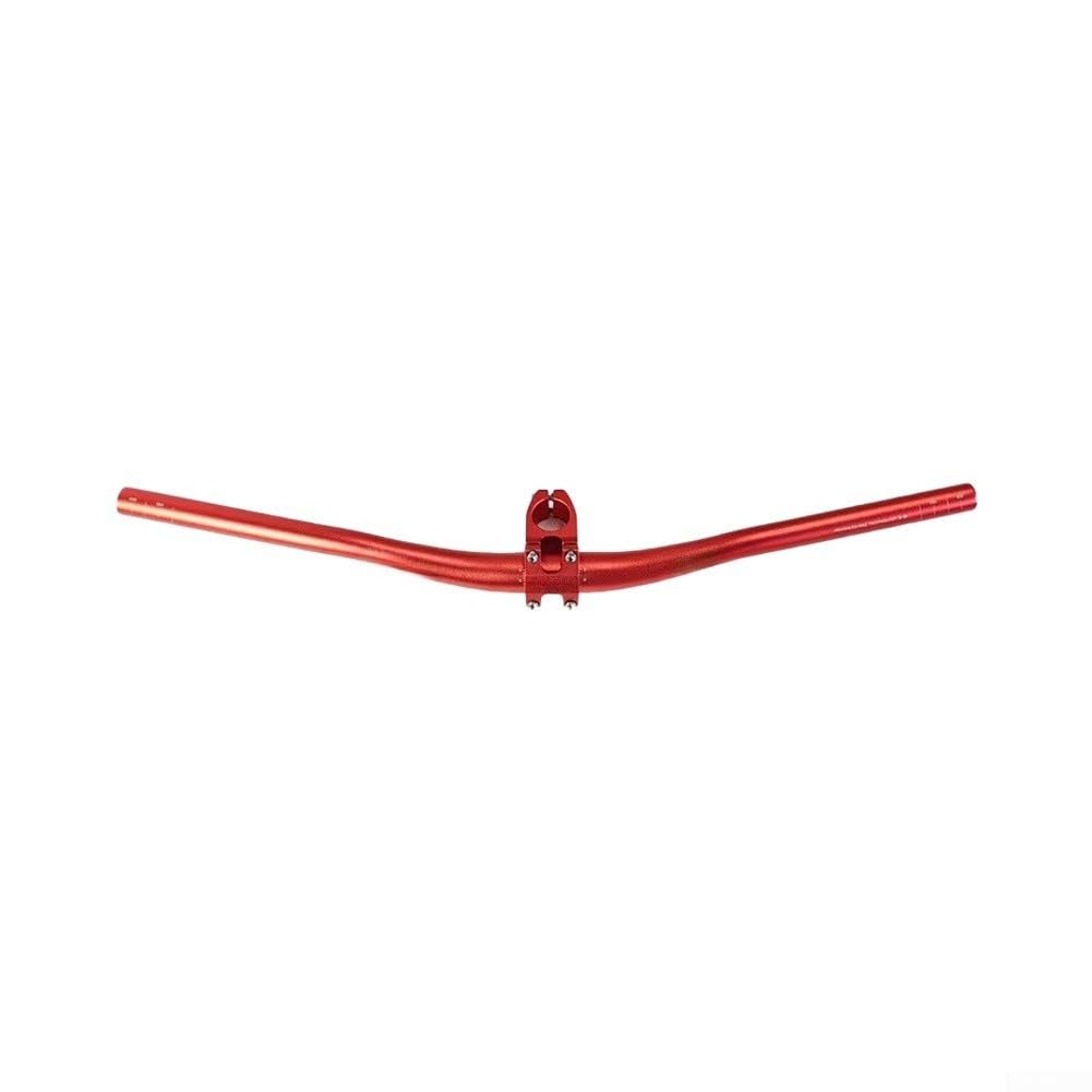 Yhenlovtt MTB Riser Bar Stem for Combo 6061 Aluminum Handlebar Set 31.8mm Mountain Bike Bars Downhill Cycling Component Kit 25mm Rise Off Road Handlebar CNC Machined Bicycle Stem(Red 620mm + Stem)