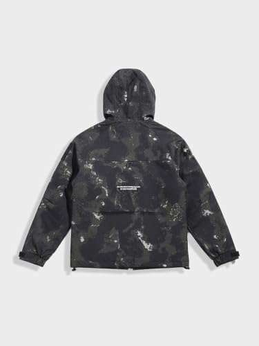 Image of The Indian Garage Co Men Regular Fit Long Sleeves Hooded Printed Jacket