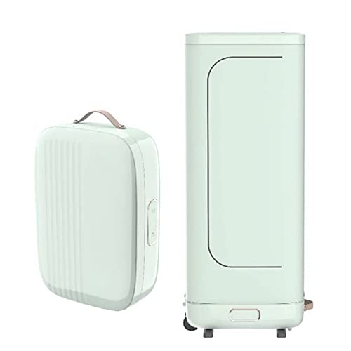 PJDDP Tendedero Secador Eléctrico Plegable con Temporizador, Secador Eléctrico de Ropa 800W Bajo Consumo con Cubierta, Tendedero Electrico Portatiles para Interiores, Secatoallas de Baño,Verde