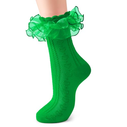Image of Zando Ruffle Socks Women Lace Frilly Tutu Dress Socks for Adult