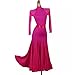 OFKNKGDT Standard Ballroom Dance Dress for Ladies Mesh Waltz Performance Costume High Collar Tango Flamenco Training Skirt,Pink,M