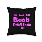 Funny Boob Breast Self-Exam Throw Pillow