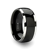 Anillo de boda de tungsteno con incrustaciones de cerámica negra para hombre, ajuste cómodo abovedado, 6 mm, 7 mm, 8 mm, 10 mm de ancho, nombre del estilo: CARRERA, metal, no conocido
