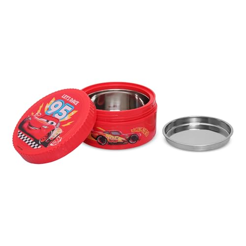 Image of JAYPEE Unimunch PU Insulated Inner Stainless Steel Lunch Box with Steel Dish | Spillproof Ideal for Snacks| Easy to Carry Non Toxic |Safe for Storing Food,375 ml, Red