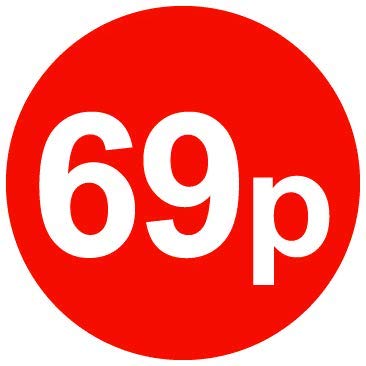 £ Red Price Stickers - 30mm - 69p, 2000 — image 1