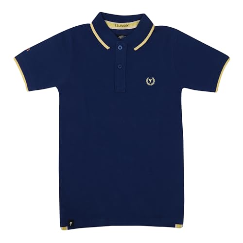 Image of LILGLORY Boys Regular Fit Polo Collar Patterned Tshirts in Blue /Grey /Maroon /Red /Black (810 /811 /812 /813 /814)
