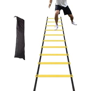 Genérico Speed Ladder – Exercise Ladder | Instant Set-up Exerciser | Agility Footwork Trainer For Football and Tennis, PP Nylon Build with Storage Bag, Supports Youth and Adult Fitness Drills