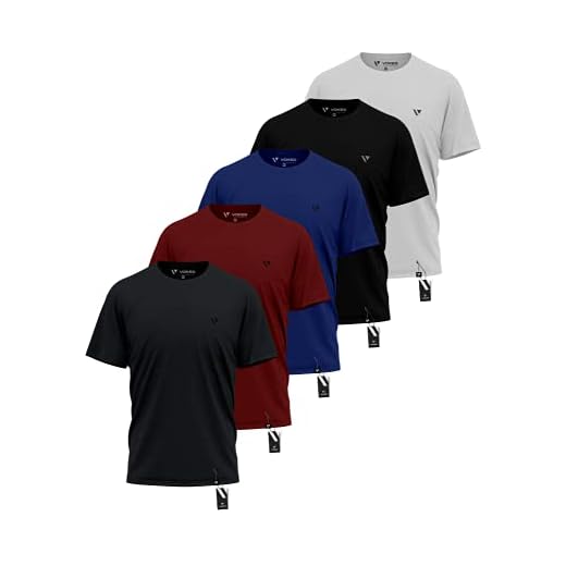 Kit 5 Camisas Camisetas Masculina Slim Voker Premium 100% Algodão - P - Azul, Branco, Preto, Verde e Vermelho