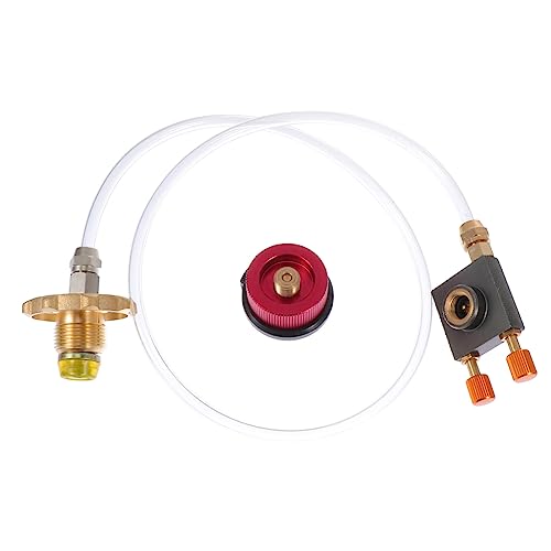 Gogogmee 1Set Gas Tank Adapter for Camping Stove Lightweight Valve Adapter for Outdoor Cooking and Picnic Connect Bottles to Grills and Heaters Random Color