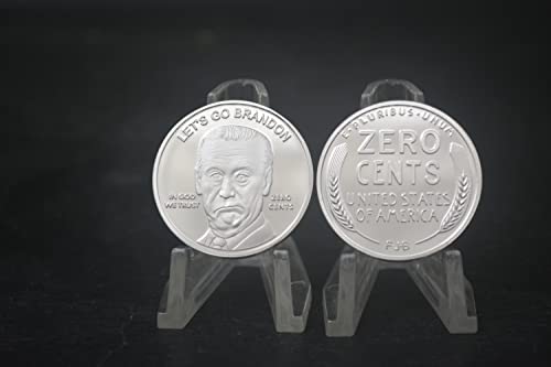 Dffdff Let's Go Brandon Fjb Coin Joe Biden Zero Cents 30Mm Silver Plated Novelty Penny Coin Gag Gift #TOP5