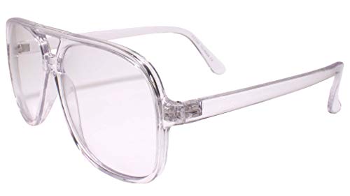 80s Look Dapper Clubbing Hip Hop Crystal Transparent Frame Clear Lens Glasses