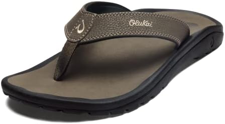 OluKai Ohana Men's Beach Sandals, Quick-Dry Flip-Flop Slides, Water Resistant & Lightweight, Compression Molded Footbed & Ultra-Soft Comfort Fit, Kona/Kona, 15
