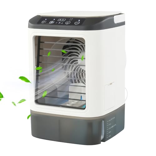 Aire acondicionado portátil, humidificador de escritorio USB, ventilador de 3 velocidades, iluminación LED, diseño compacto, ideal para , tienda de campaña, garaje, taller, apartamento