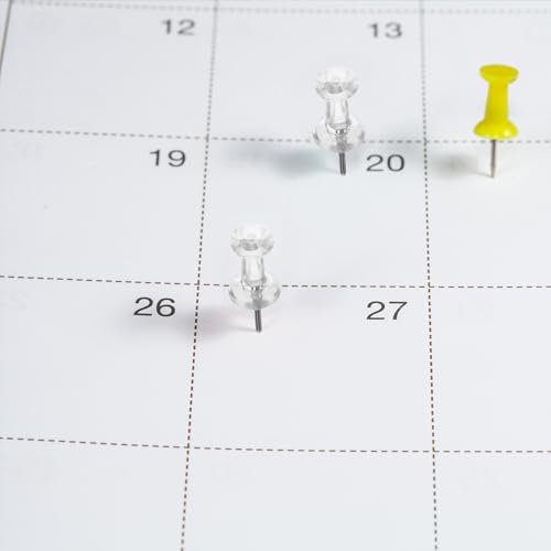 Chinchetas transparentes para corcho y tablón de anuncios con cabeza plástica para notas 7