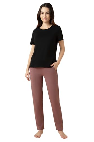 Image of Van Heusen Women's Cotton Lounge Pants | Drawstrings & Side Pockets | Cotton Stretch | Smart Tech Finish| Everyday Pyjamas | At Home Pyjamas | Style 55303