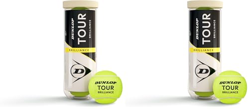 DUNLOP Pelota de Tenis Tour Brilliance: para Todas Las Superficies (3 Pelotas) (Paquete de 2)
