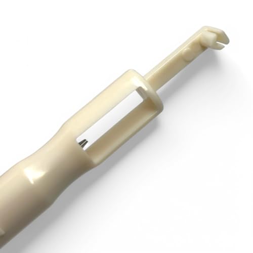 Image of ZENITH Threader Plastic White Long Pressure Foot Snap on Type for Automatic Electric Low Shank Sewing Machines Suitable for Usha Janome Brother Singer etc White (Threader Plastic White Long)