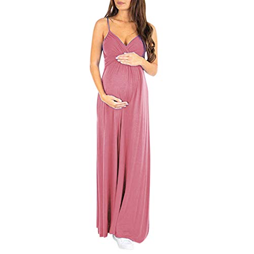 Vestidos Premama Fiesta Boda,Gusspower Ropa Embarazada Cuello V Mixi Vestidos Maternidad Moda Estampado Floral Vestido De Tirantes Sin Manga Elegante Vestido De Lactancia Faldas Largas Verano