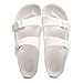 FUNKYMONKEY Women's Comfort Slides, Adjustable Double Buckle with Arch Support EVA Non-Slip Flat Sandals for Vacation & Daily Wear (8 M US-Women, White)
