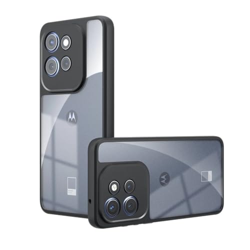 Image of REALCASE Stylish Shockproof Armor Back Cover Case for Moto Edge 50 Neo 5G | Slim Fit Hard Clear PC Back & Soft TPU Bumper | Protective Transparent Case for Motorola Edge 50 Neo 5G