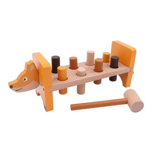jumini Animal-Themed Hammer Bench, Pound a Peg, Hammering Toy, Montessori Inspired Gift for Toddlers & Children 12 months+ sustainably sourced and non-toxic paint (JU2202, Fox, JU2202)