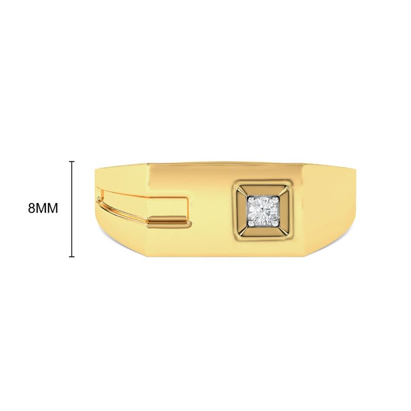 Image of KISNA 14k / 18k Real Gold & Diamond Ring | Diwali, Rakhi Rakshabandhan Gift for Brother, Husband | With Certificate of Authenticity & BIS-Hallmarked Gold Jewellery | The Confident Male Ring