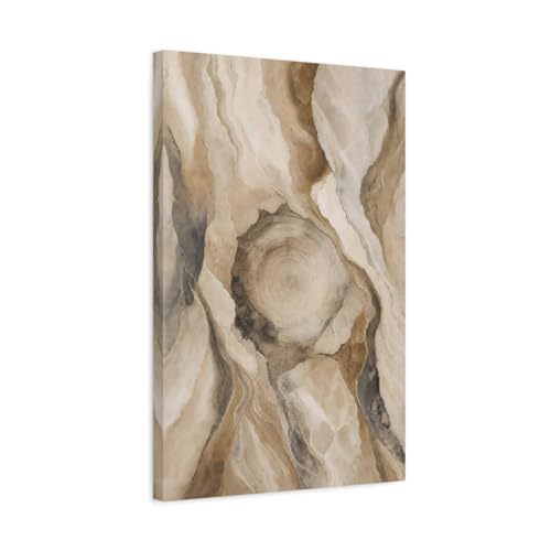 Tableau abstrait tronc d'arbre marron beige idéal au-dessus d'une cheminée