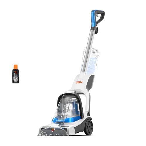 Vax Compact Power Carpet Cleaner Machine, Upright Portable Rug Shampooer Washer, Included Solution, Easy to Carry, White, 800W, 5.5kg, CWCPV011