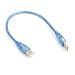 Produktbild Jessicadaphne 30CM Transparent Blau USB 2.0 Verlängerungskabel Stecker auf Stecker USB Verlängerungskabel Anti-Interferenz Kupferkern USB Kurzkabel