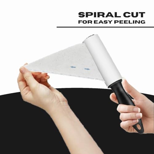 Image of MAYSON Lint Roller for Clothes & Pet Hair | 2 Refills + 1 Handle | 180 Sheets | Extra Sticky Lint Remover for Sofa, Carpet, Blanket & Furniture | Easy-Tear Spiral Cut Design