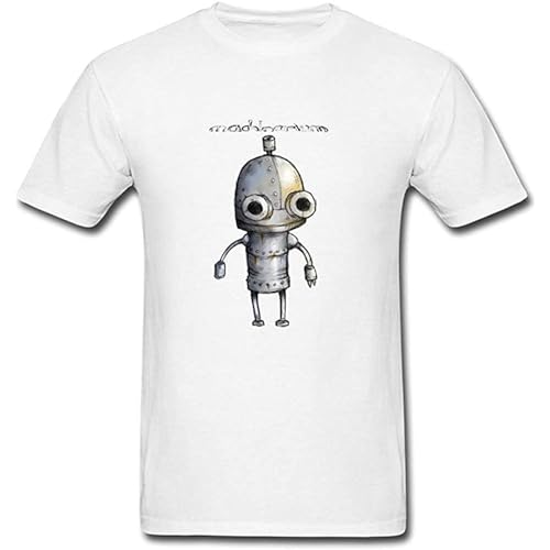YUJIAN FLOSS Men's Machinarium Logo T Shirt ColorName Short Sleeve White L