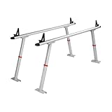 Porte-échelle en aluminium pour camion capacité de 800 lb hauteur réglable de 19 à 34 po avec 8 pinces en C non perforantes