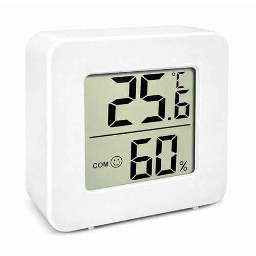 Boulton Small Digital Hygrometer Room Temperature Thermometer Mini Indoor Temperature and Humidity Monitor with LCD Display Face Icon for Home Office Comfort Reptile Greenhouse Garden