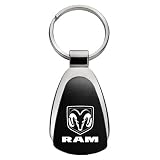 Au-TOMOTIVE GOLD Tear Drop Metal Key Ring for Dodge RAM (Black)