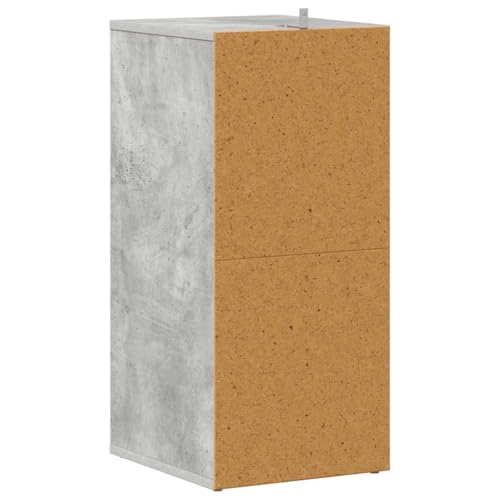 Armoire à chaussures bois gris béton meuble de rangement 5 compartiments - 7