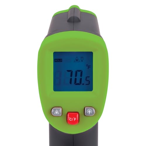 Image of Performance Tool W89721 Non-Contact Digital Laser Infrared Thermometer, Orange and Black With 12:1 Spot Ratio
