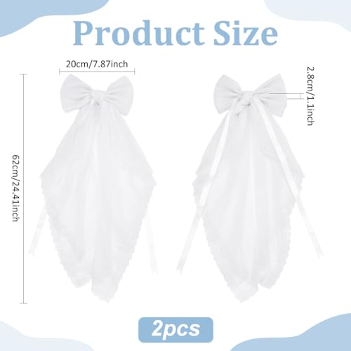 BENECREAT 2pcs Lace Bow Curtain Tiebacks - Image 2