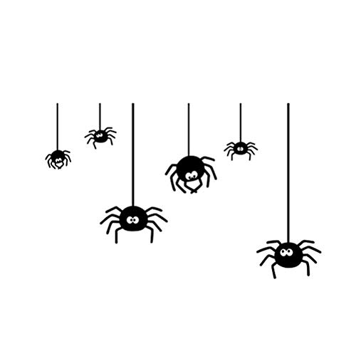 1PC Black Creative PVC Removable Cartoon Halloween Spider Wall Sticker Wall Decal Wall Art Wall Decor