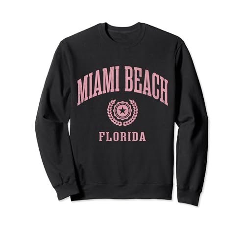 Diseño deportivo universitario vintage de Miami Beach FL Sudadera