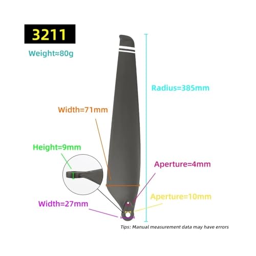Hélices anti-usure 3211 nylon carbone pour drones T20 T16