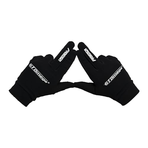 GT OMEGA PRESA Sim Racing Gants de course taille S – Équipement de course professionnel avec adhérence supérieure, confort respirant, compatibilité avec écran tactile, noir avec marque blanche,