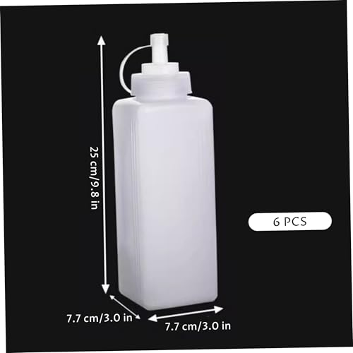 Botella para condimentos exprimible de 32 oz con escamas para salsas y aceites de cocina 7